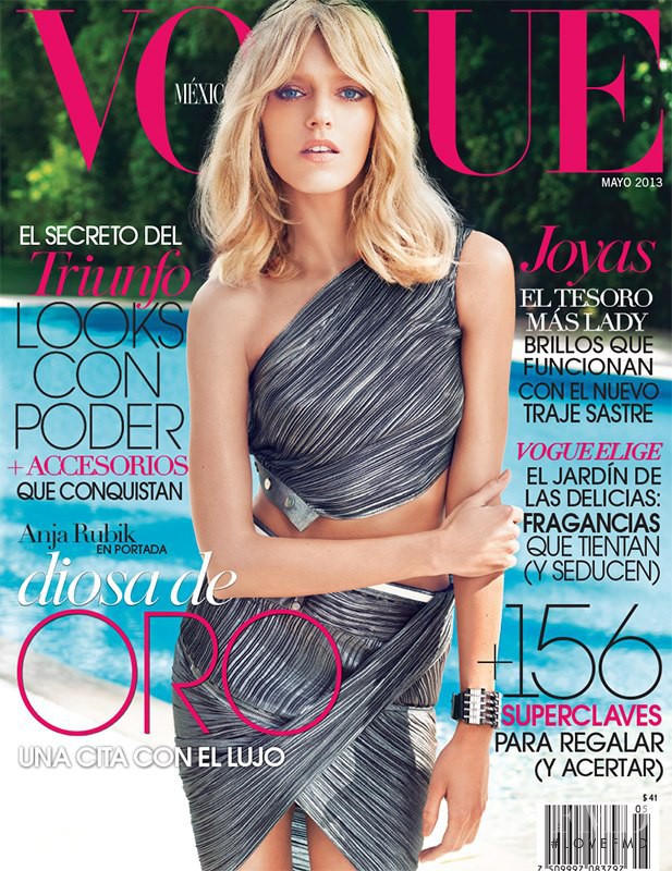 Anja Rubik featured on the Vogue Mexico cover from May 2013