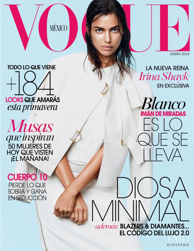 Irina Shayk featured on the Vogue Mexico cover from January 2014