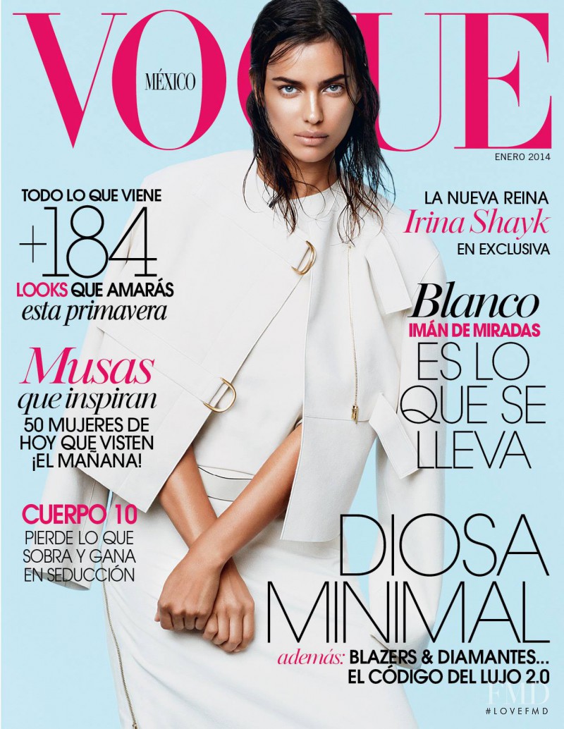 Irina Shayk featured on the Vogue Mexico cover from January 2014