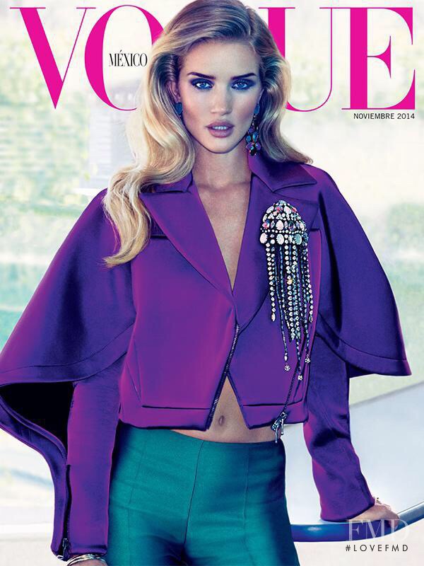 Rosie Huntington-Whiteley featured on the Vogue Mexico cover from November 2014