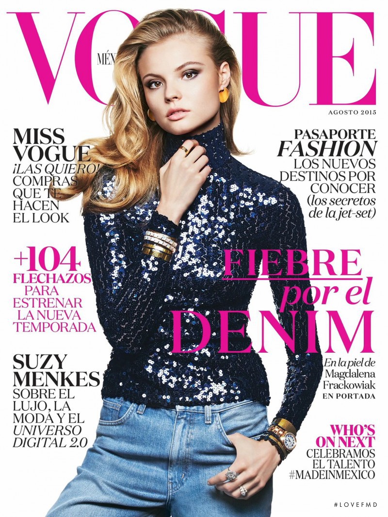 Magdalena Frackowiak featured on the Vogue Mexico cover from August 2015