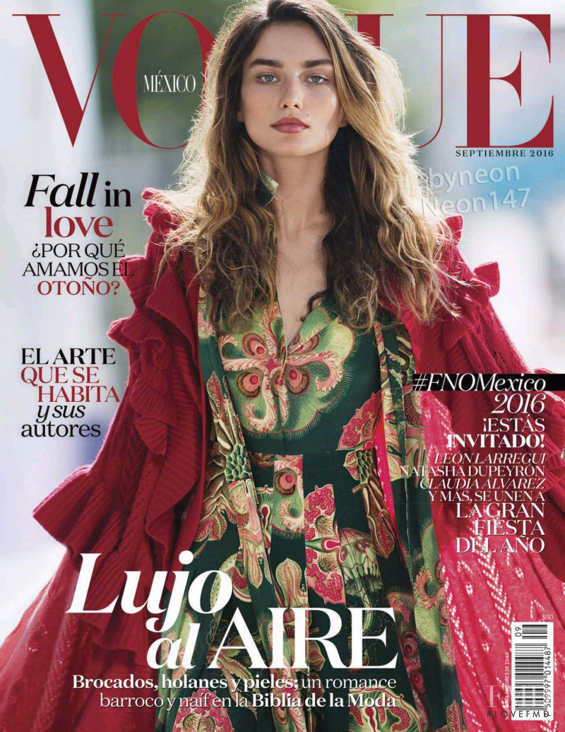 Andreea Diaconu featured on the Vogue Mexico cover from September 2016