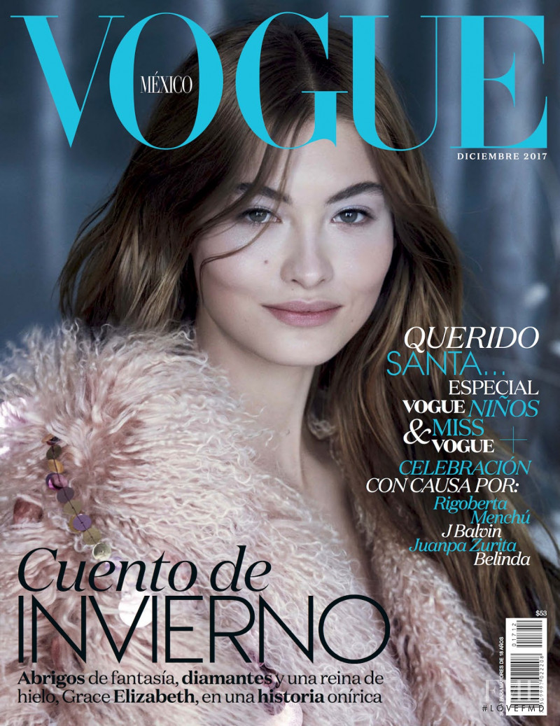 Grace Elizabeth featured on the Vogue Mexico cover from December 2017
