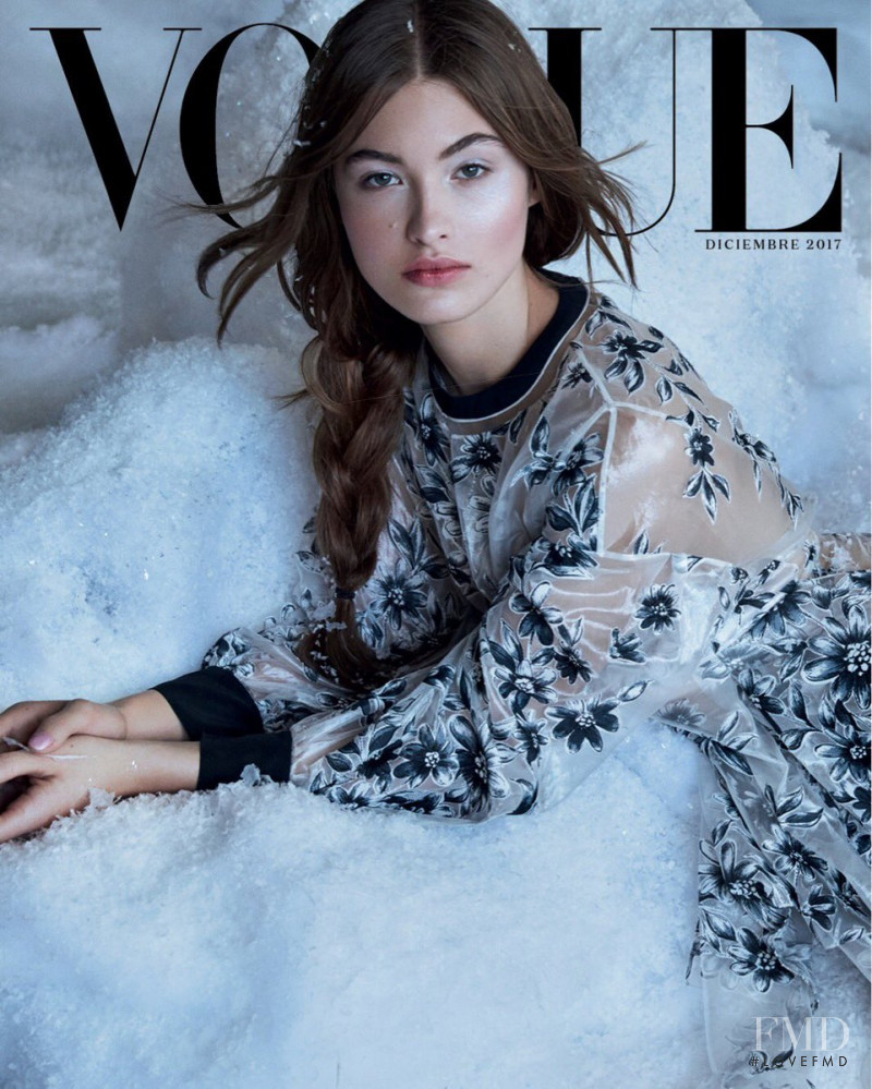 Grace Elizabeth featured on the Vogue Mexico cover from December 2017