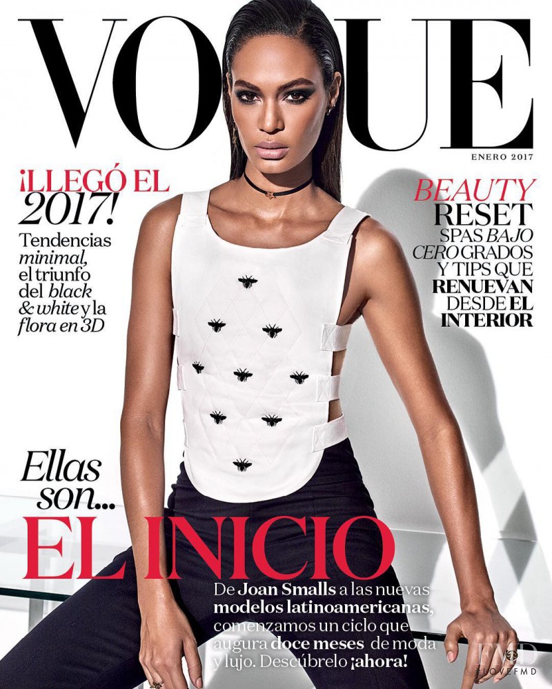 Joan Smalls featured on the Vogue Mexico cover from January 2017