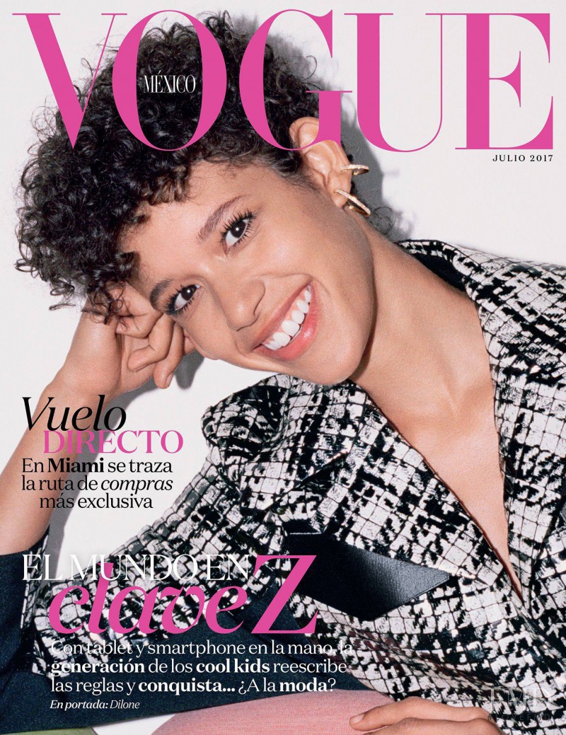 Janiece Dilone featured on the Vogue Mexico cover from July 2017