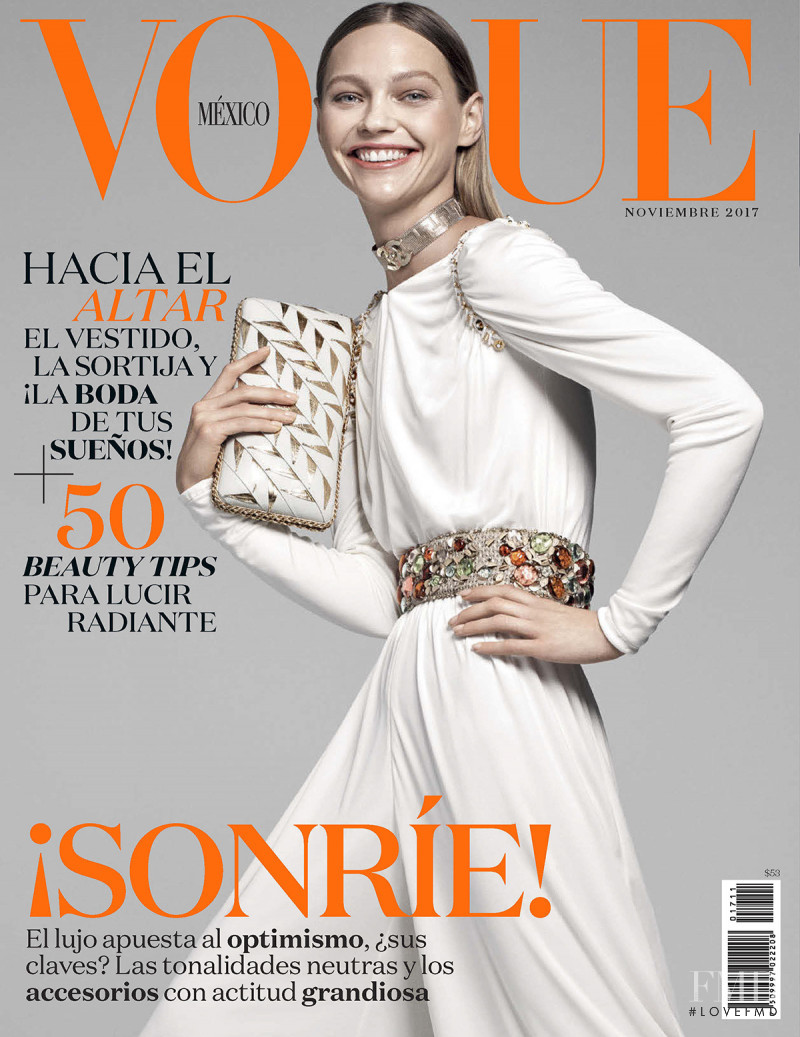 Sasha Pivovarova featured on the Vogue Mexico cover from November 2017