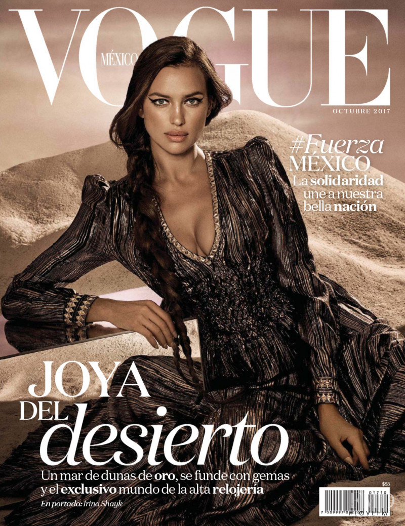 Irina Shayk featured on the Vogue Mexico cover from October 2017