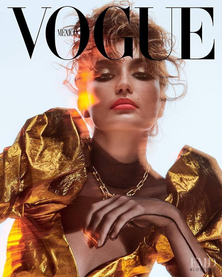 Andreea Diaconu featured on the Vogue Mexico cover from August 2018