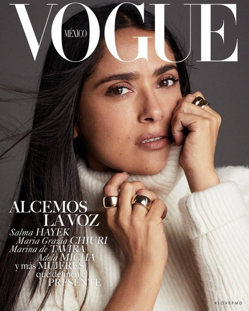 Salma Hayek featured on the Vogue Mexico cover from November 2018