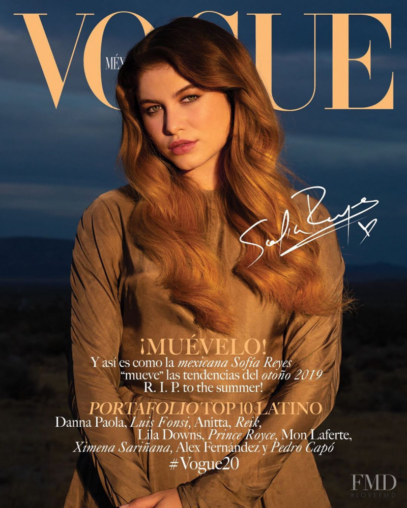 Sofia Reyes featured on the Vogue Mexico cover from August 2019