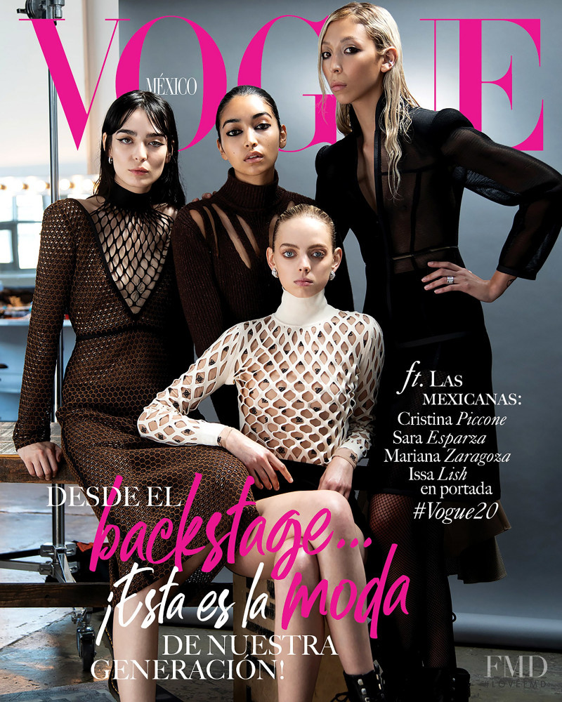 Issa Lish, Cristina Piccone, Mariana Zaragoza, Sara Esparza featured on the Vogue Mexico cover from September 2019