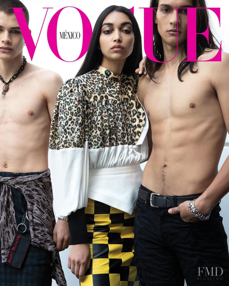 Sara Esparza, Alfredo Diaz, Raul Zamora featured on the Vogue Mexico cover from September 2019