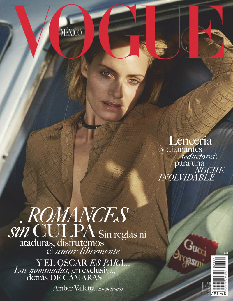 Amber Valletta featured on the Vogue Mexico cover from February 2020