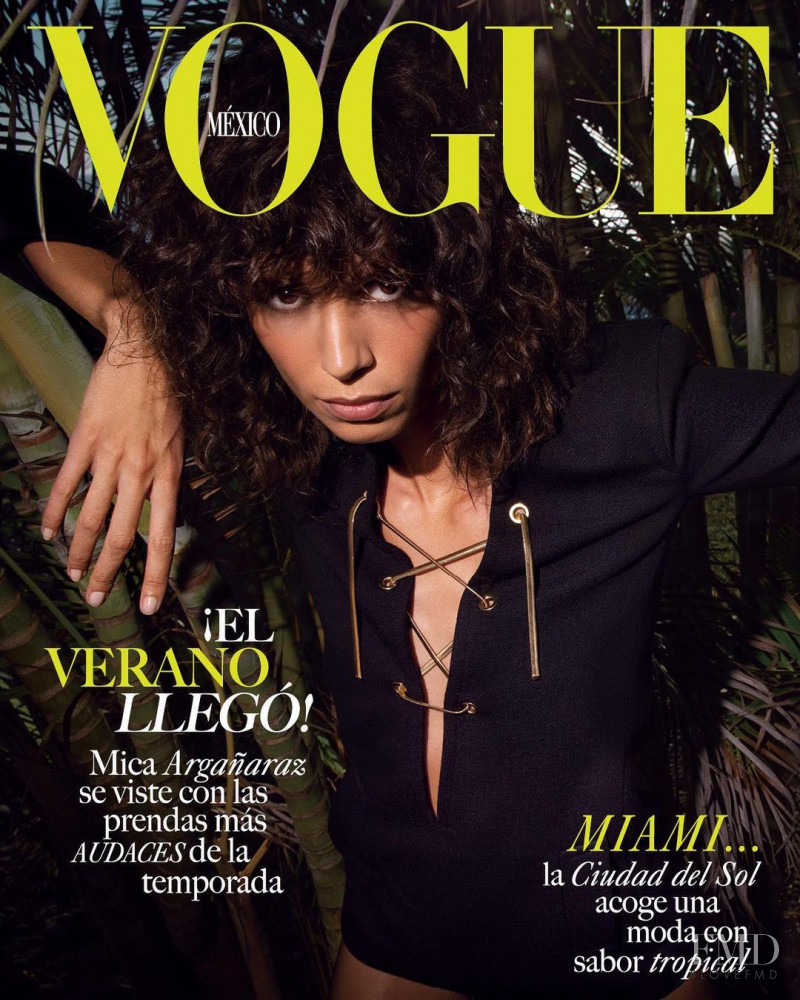 Mica Arganaraz featured on the Vogue Mexico cover from June 2021