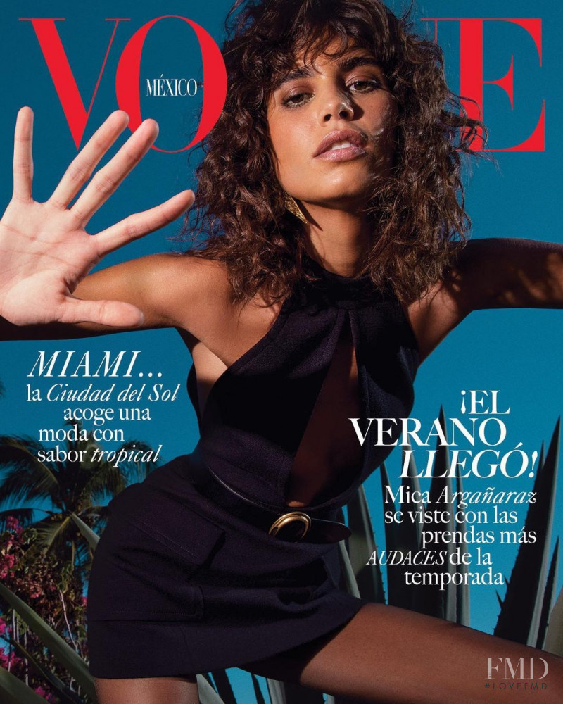 Mica Arganaraz featured on the Vogue Mexico cover from June 2021