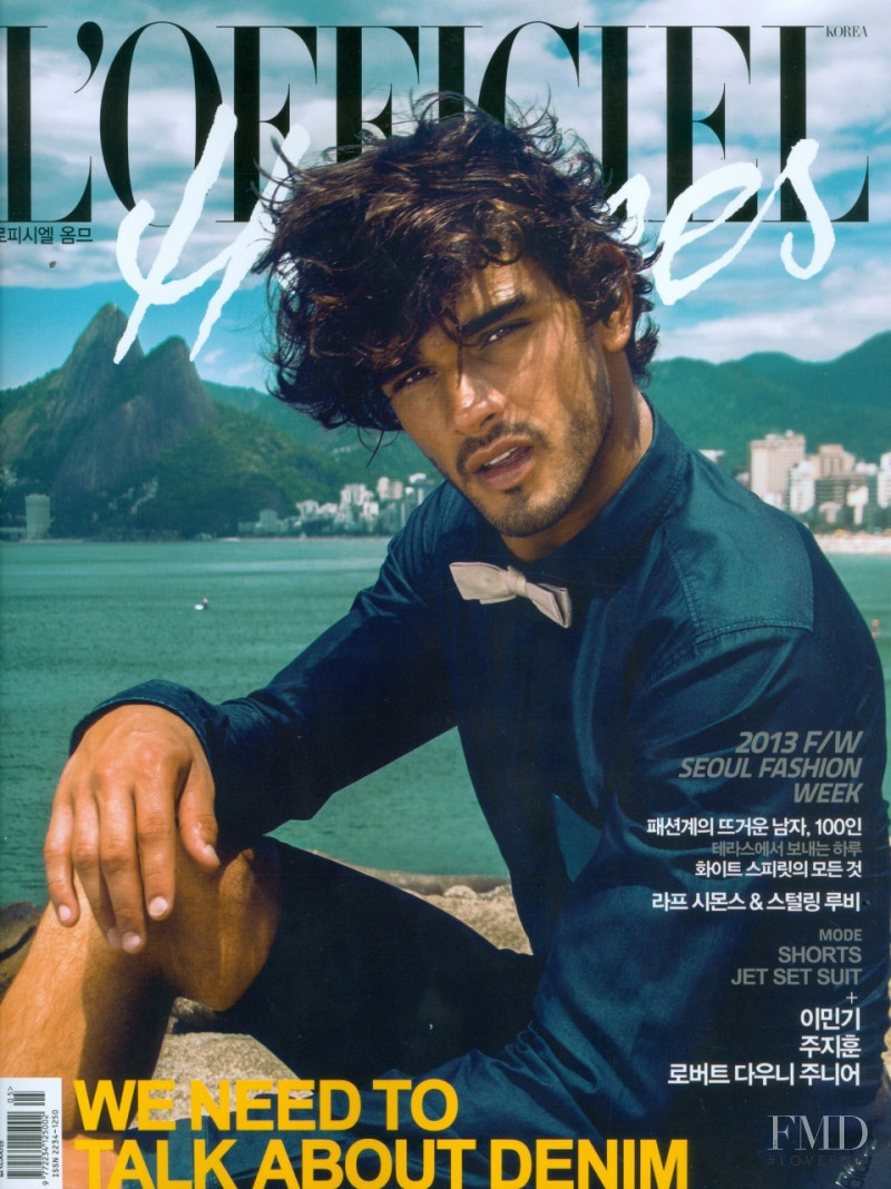 Marlon Teixeira featured on the L\'Officiel Hommes Korea cover from May 2013