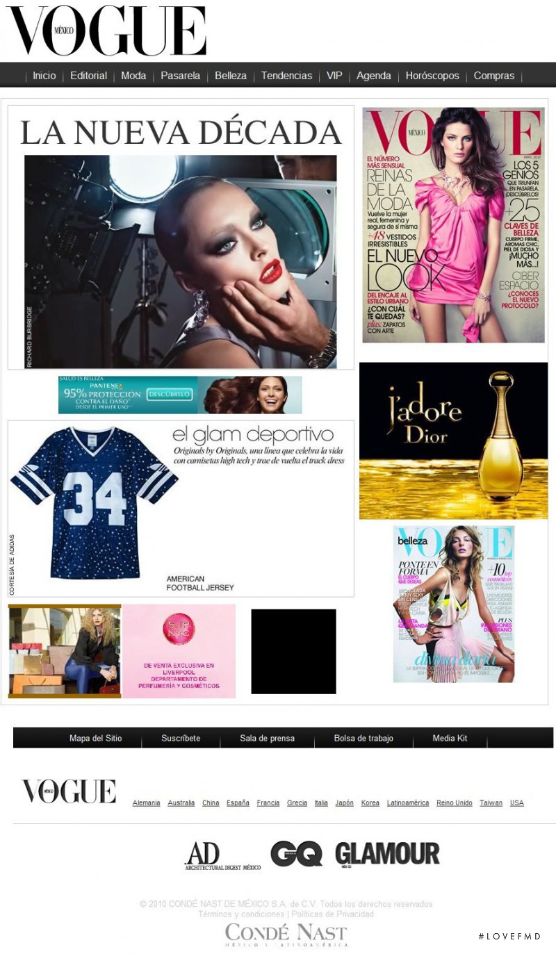  featured on the Vogue.com.mx screen from April 2010