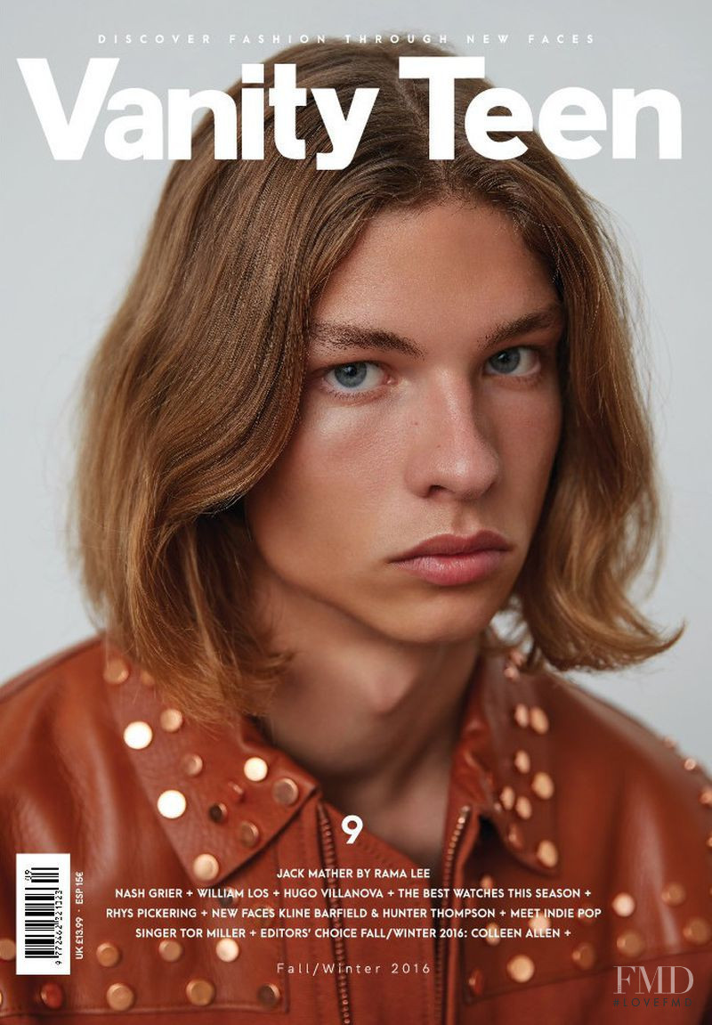 Jack Mather featured on the Vanity Teen cover from September 2016