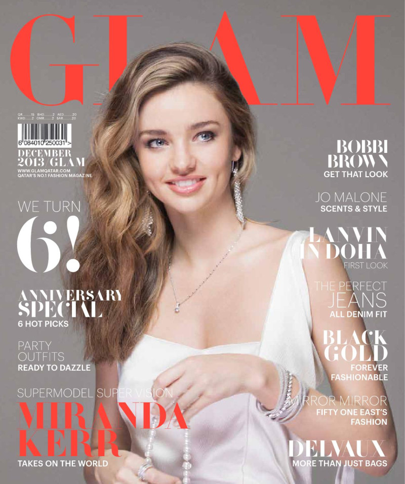 Miranda Kerr featured on the GLAM Qatar cover from December 2013