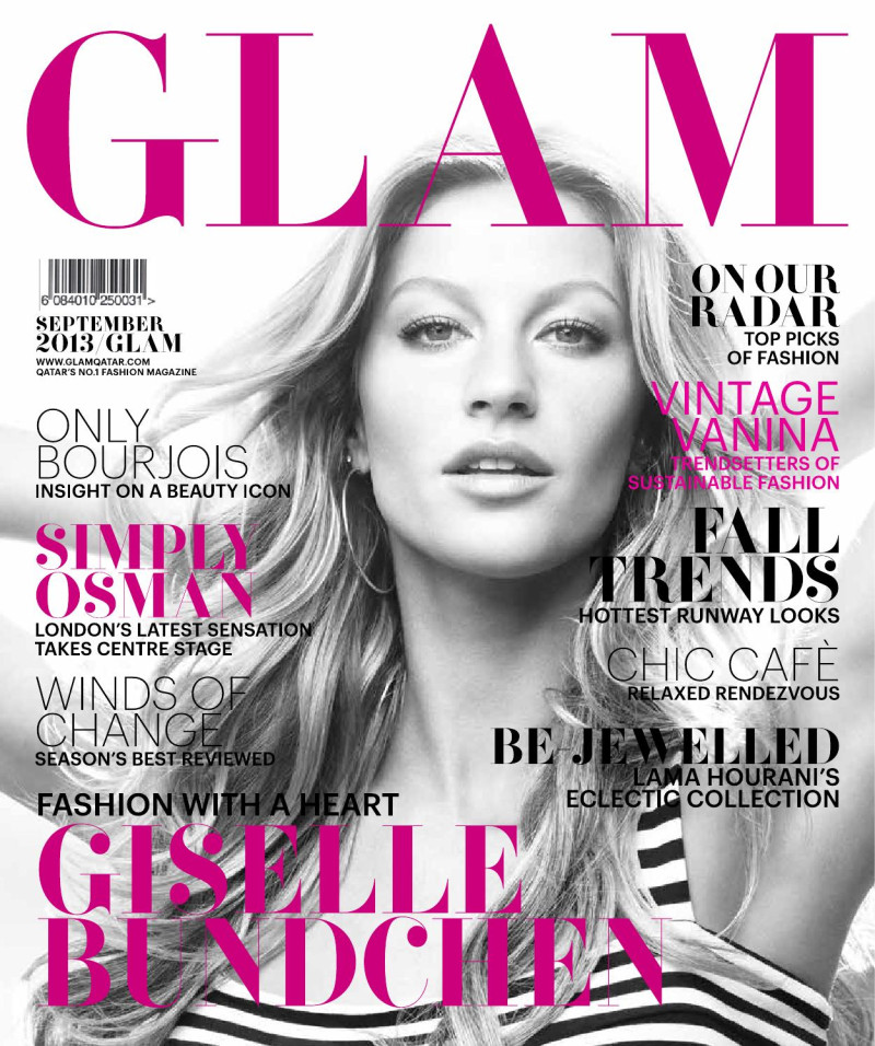 Gisele Bundchen featured on the GLAM Qatar cover from September 2013