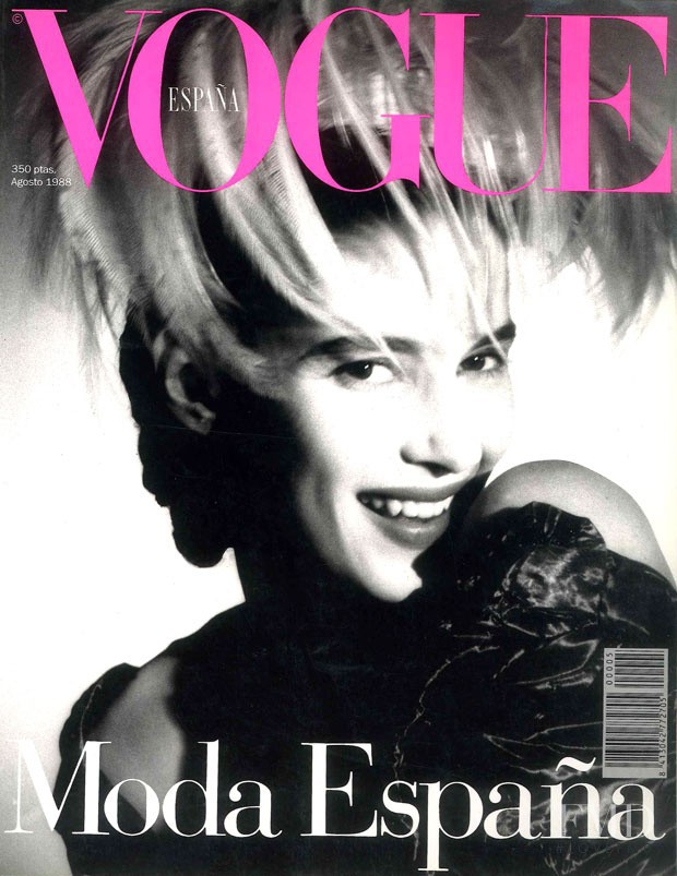 Joanna Styburska featured on the Vogue Spain cover from August 1988