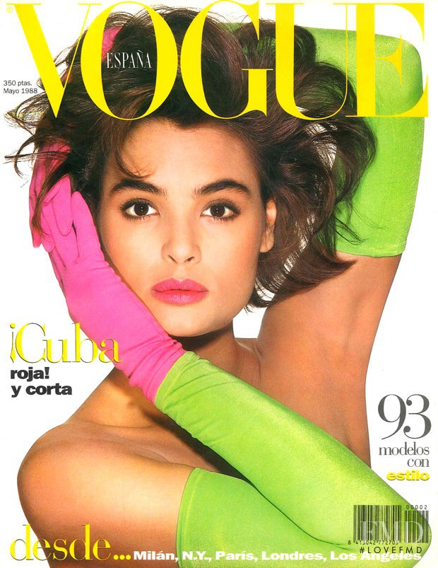Talisa Soto featured on the Vogue Spain cover from May 1988