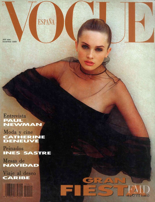 Beri Smither featured on the Vogue Spain cover from December 1989