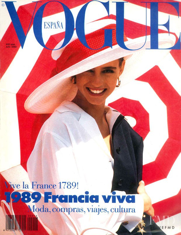 Roberta Chirko featured on the Vogue Spain cover from July 1989