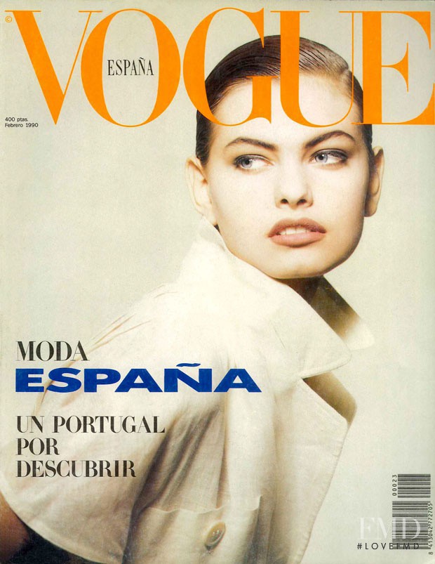 Gretha Cavazzoni featured on the Vogue Spain cover from February 1990