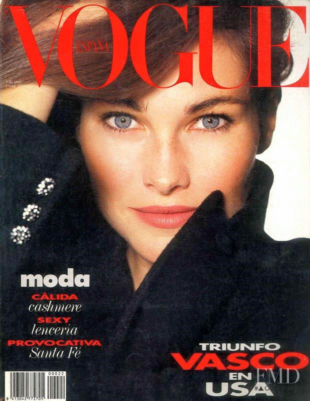 Carmen Loderus featured on the Vogue Spain cover from January 1990