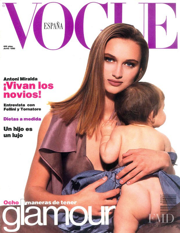 Therese Bachy featured on the Vogue Spain cover from June 1990