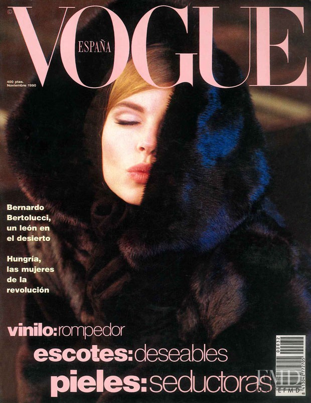 Jo Bennett featured on the Vogue Spain cover from November 1990