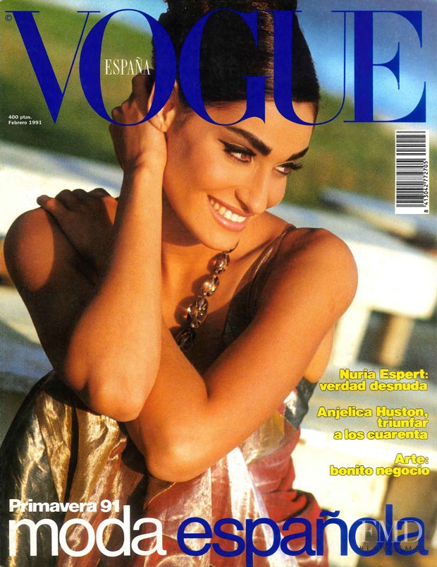 Yvette Lozano featured on the Vogue Spain cover from February 1991