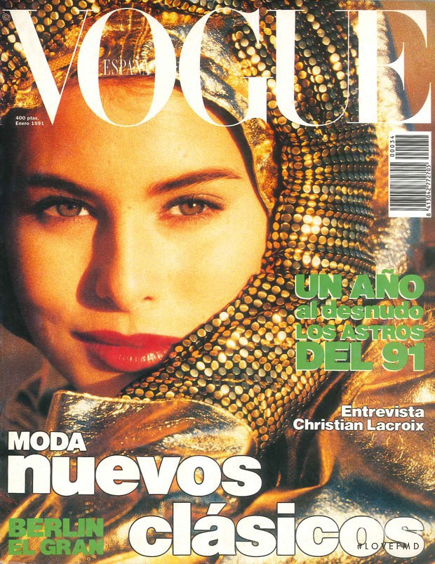 Niki Taylor featured on the Vogue Spain cover from January 1991