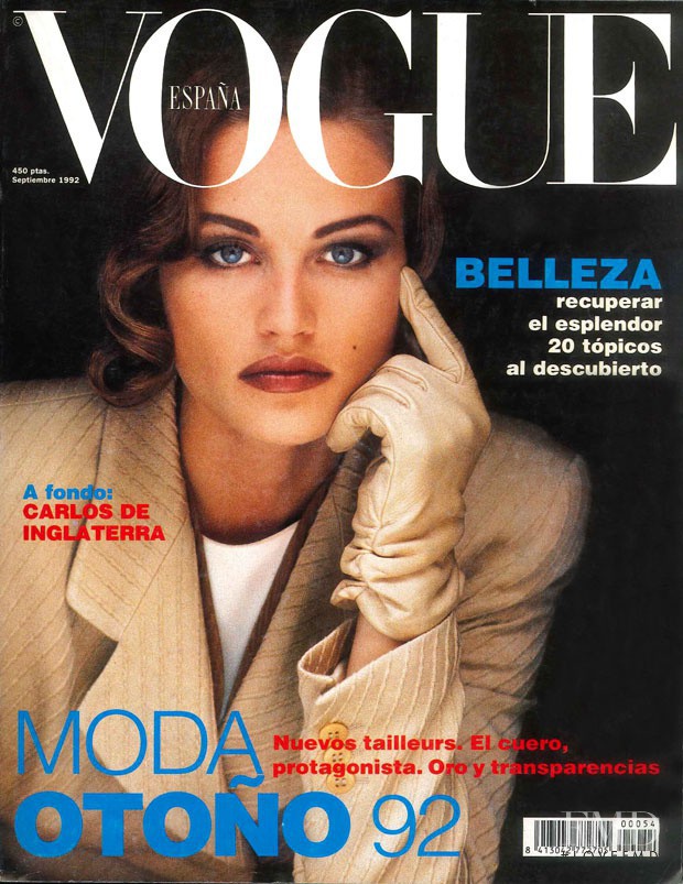 Alexandra Carlsson featured on the Vogue Spain cover from September 1992