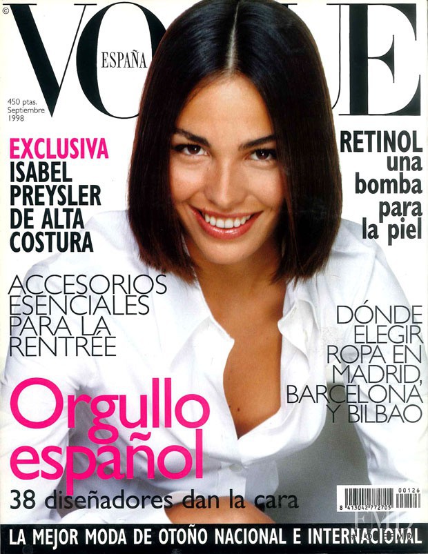 Ines Sastre featured on the Vogue Spain cover from September 1998