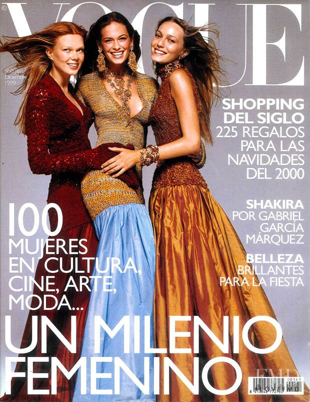 Courtney Herron, Diana Gartner, Larissa Brown featured on the Vogue Spain cover from December 1999