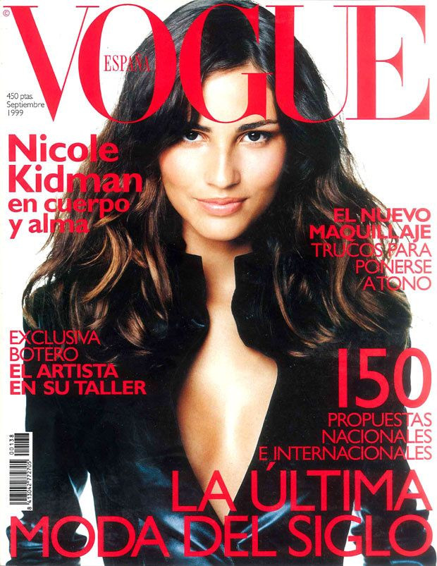 Fernanda Tavares featured on the Vogue Spain cover from September 1999