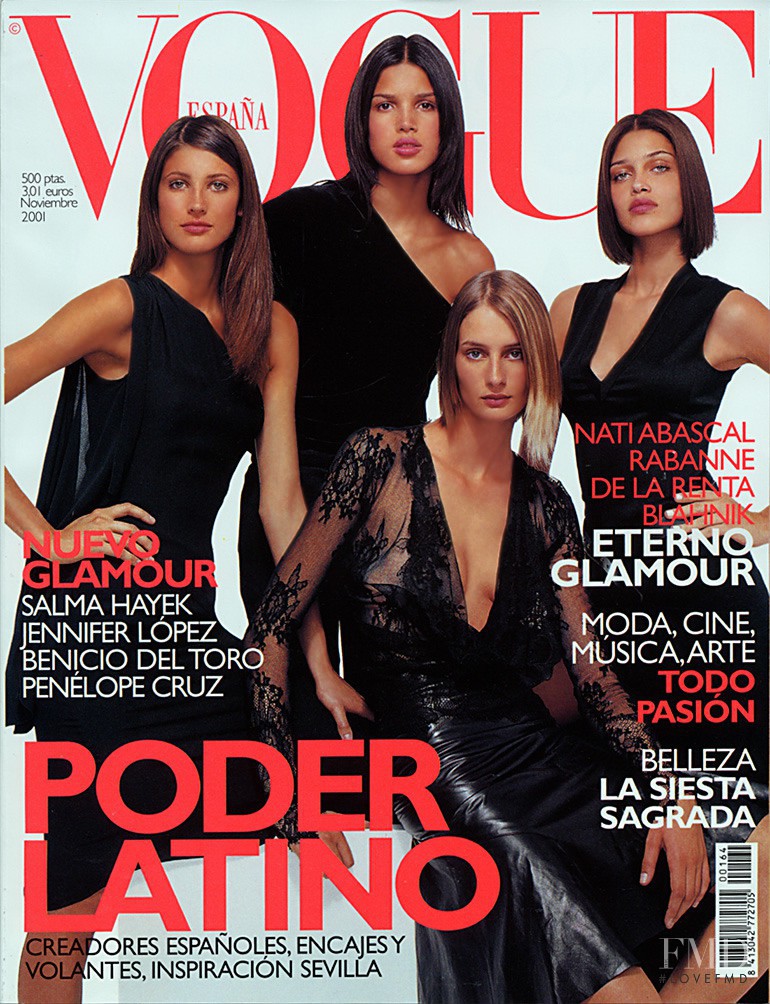 Ana Beatriz Barros, Michelle Alves, Raica Oliveira, Luciana Marinissen featured on the Vogue Spain cover from November 2001