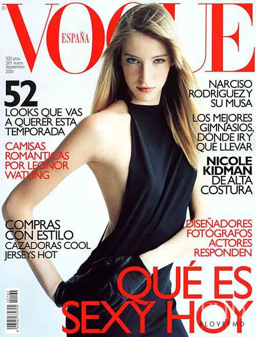 Carmen Maria Hillestad featured on the Vogue Spain cover from September 2001