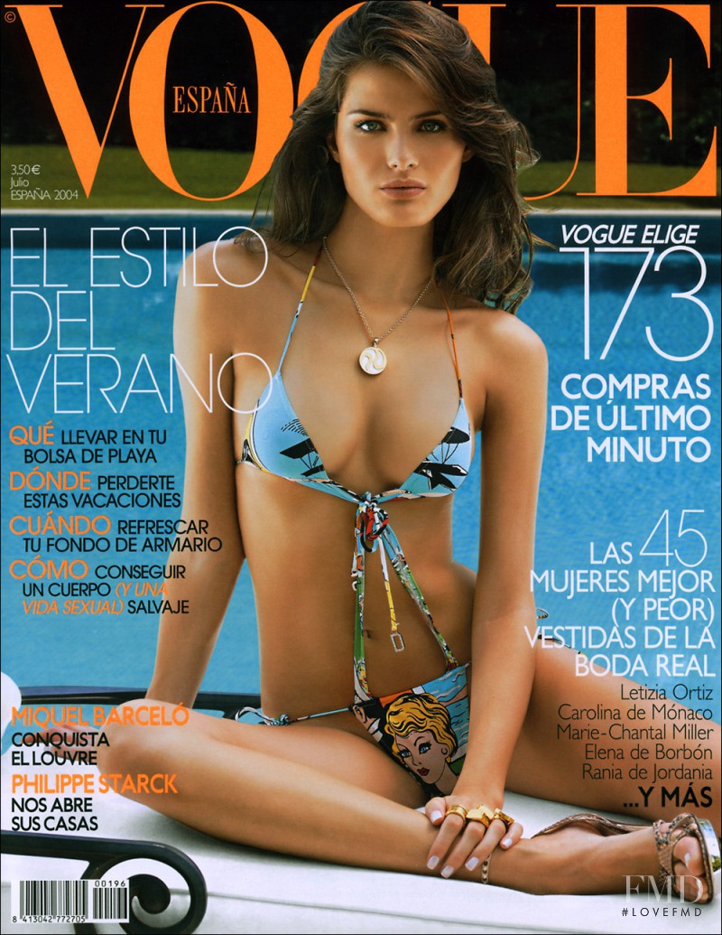 Isabeli Fontana featured on the Vogue Spain cover from July 2004