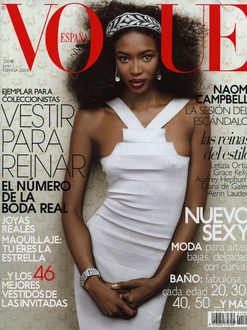 Naomi Campbell featured on the Vogue Spain cover from June 2004