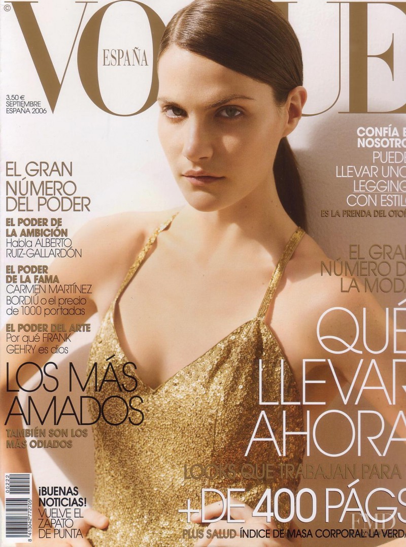 Missy Rayder featured on the Vogue Spain cover from September 2006