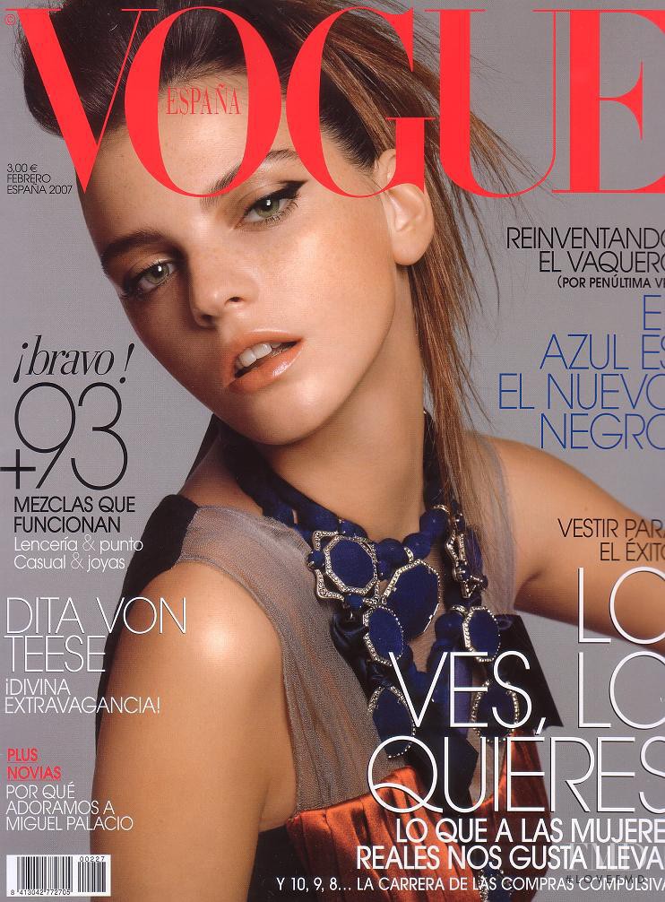 Jeisa Chiminazzo featured on the Vogue Spain cover from February 2007