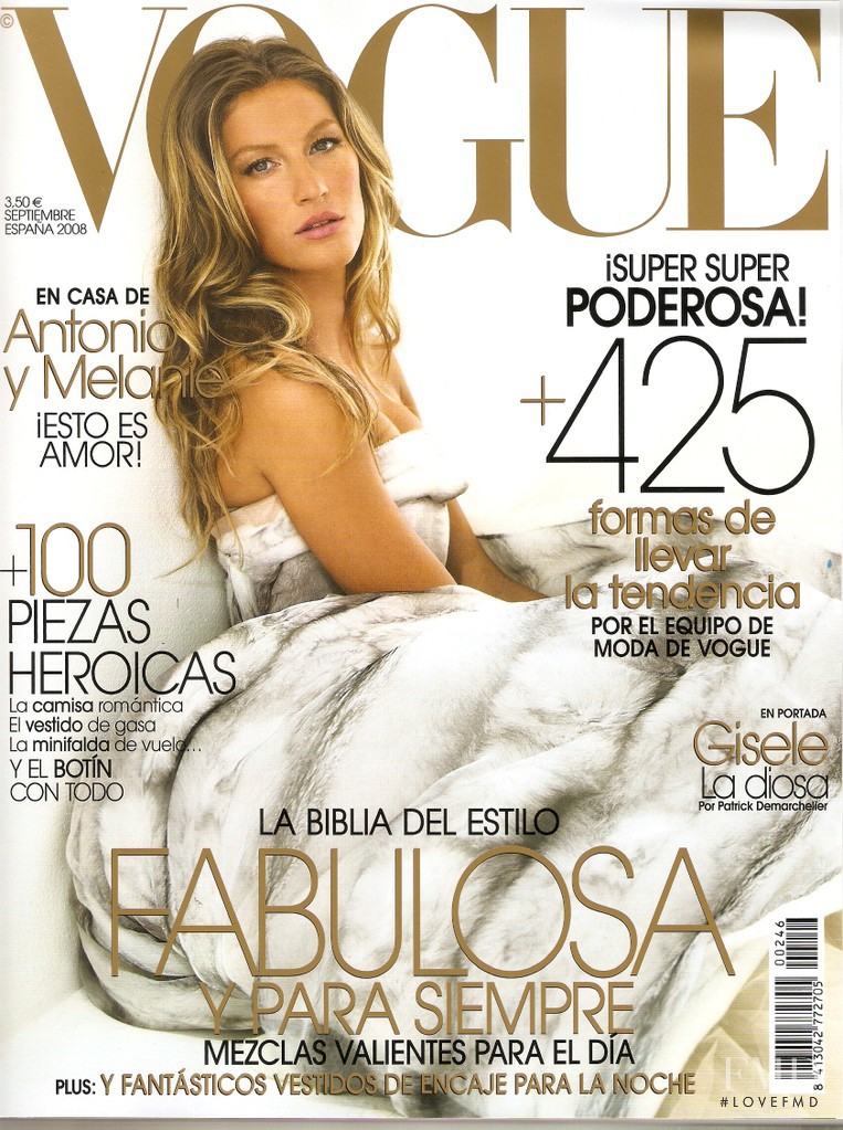 Gisele Bundchen featured on the Vogue Spain cover from September 2008
