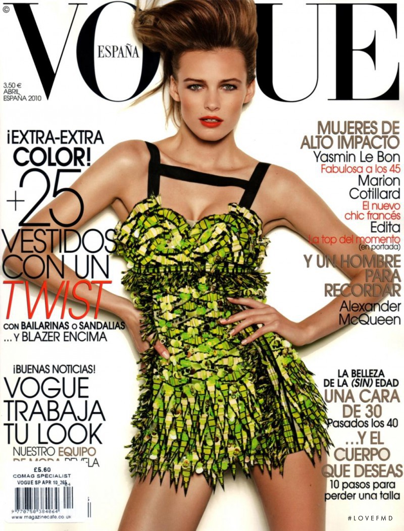 Edita Vilkeviciute featured on the Vogue Spain cover from April 2010