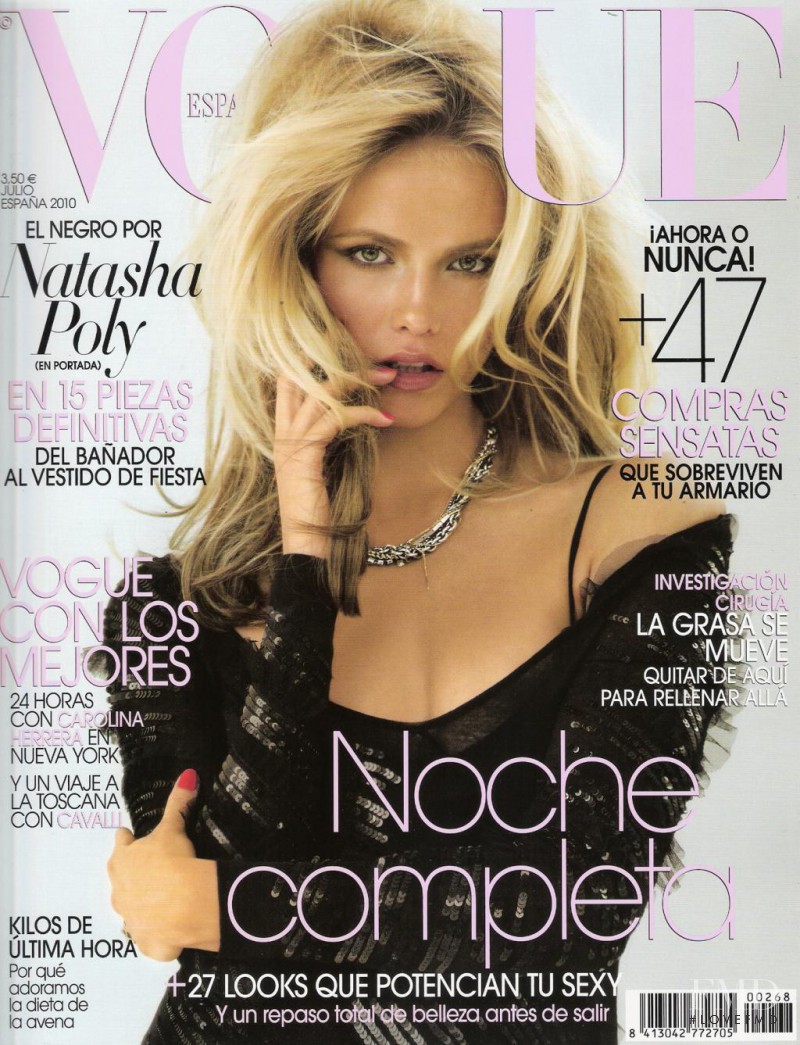 Natasha Poly featured on the Vogue Spain cover from July 2010