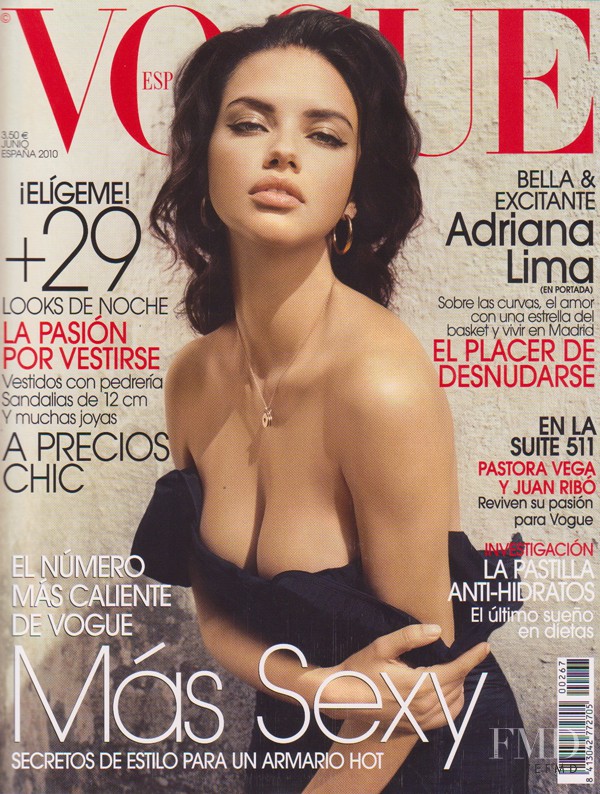 Adriana Lima featured on the Vogue Spain cover from June 2010