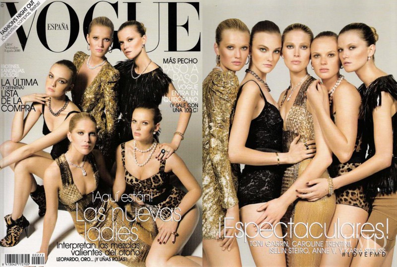 Anne Vyalitsyna, Caroline Trentini, Toni Garrn featured on the Vogue Spain cover from November 2010